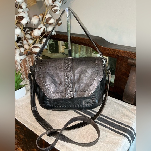 Bed Stu Handbags - Bed Stu Brown & Black Leather Two-Tone Crossbody Bag